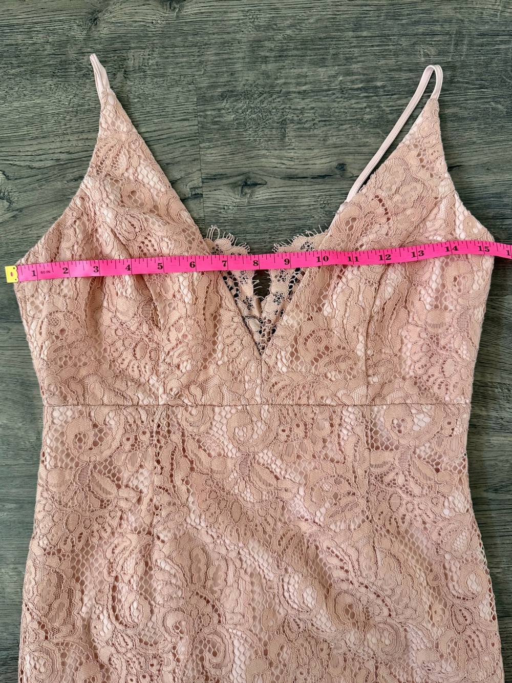 Bardot Gia Lace Midi Dress Blush Pink Wedding Guest Pencil NWT 6 - Picture 11 of 14